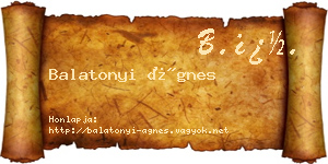 Balatonyi Ágnes névjegykártya